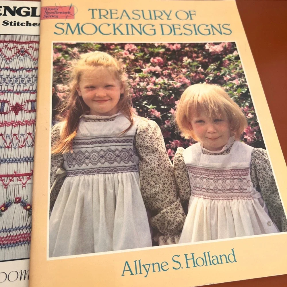 Vtg Smocking Crochet Pattern Book Lot of 5 English Heirloom Sewing Designs 5pc